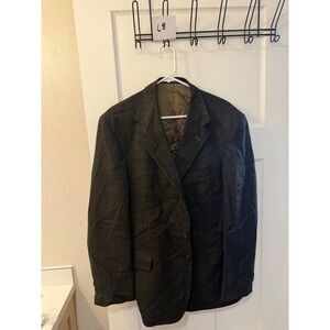 Hardwick Clothes Mens 42R Brown Plaid 3 Button Blazer Sport Coat Tailored in USA
